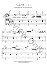 Live And Let Die piano sheet music cover